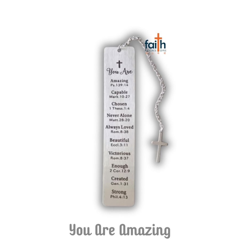 malaysia-online-christian-bookstore-faith-book-store-stainless-steel-rectangular-scripture-bookmarks-cross-pendant-bookmark-english-bible-verse-长-形-经文-不-锈-钢-书签-favor-bookstore-you-are-amazing