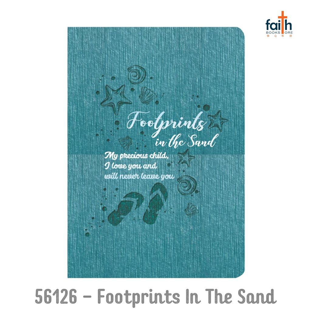 malaysia-online-christian-bookstore-faith-book-store-a5-lux-leather-2-tone-journal-notebook-elim-art-notebooks-journals-SEJL-56126-footprints-in-the-sand