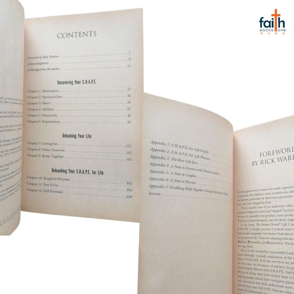 malaysia-online-christian-bookstore-faith-book-store-english-book-s.h.a.p.e.-finding-&-fulfilling-your-unique-purpose-for-life-erik-rees-zondervan-softcover-9780310274186-shape-special-discount-4