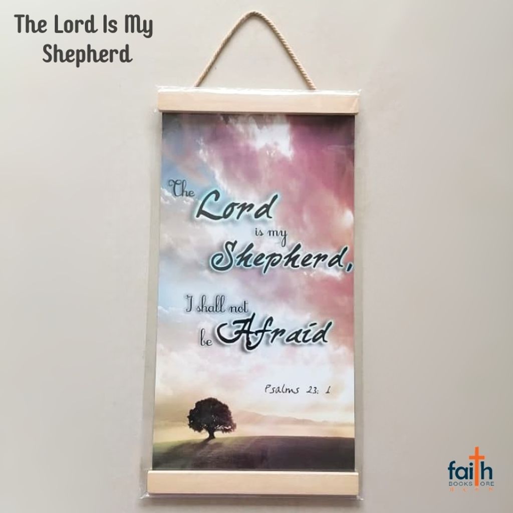 malaysia-online-christian-bookstore-faith-book-store-scripture-hanging-scroll-decor-wall-decoration-hanging-decor-bible-verse-english-英文-经文-挂画-benjamin-hosanna-craft-the-lord-is-my-shepherd