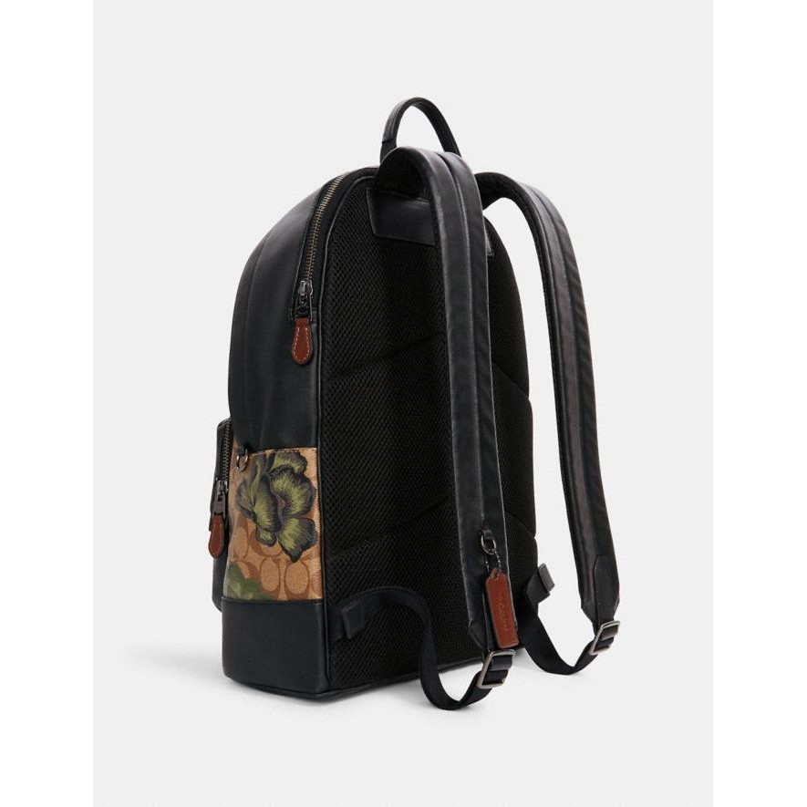 west backpack in signature canvas with kaffe fassett print