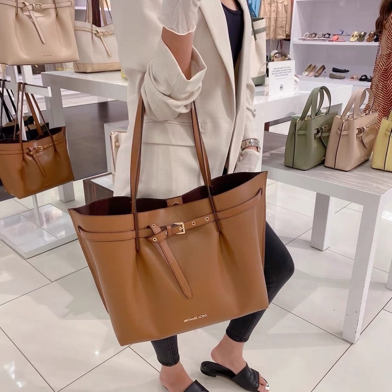 michael kors emilia large pebbled leather tote bag