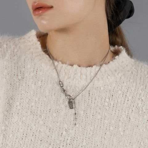 ★PEARLY MORE★ Drop Chain Magnet Necklace PEARLY MORE Magnet Chain Drop 項鍊(銀) – zerone