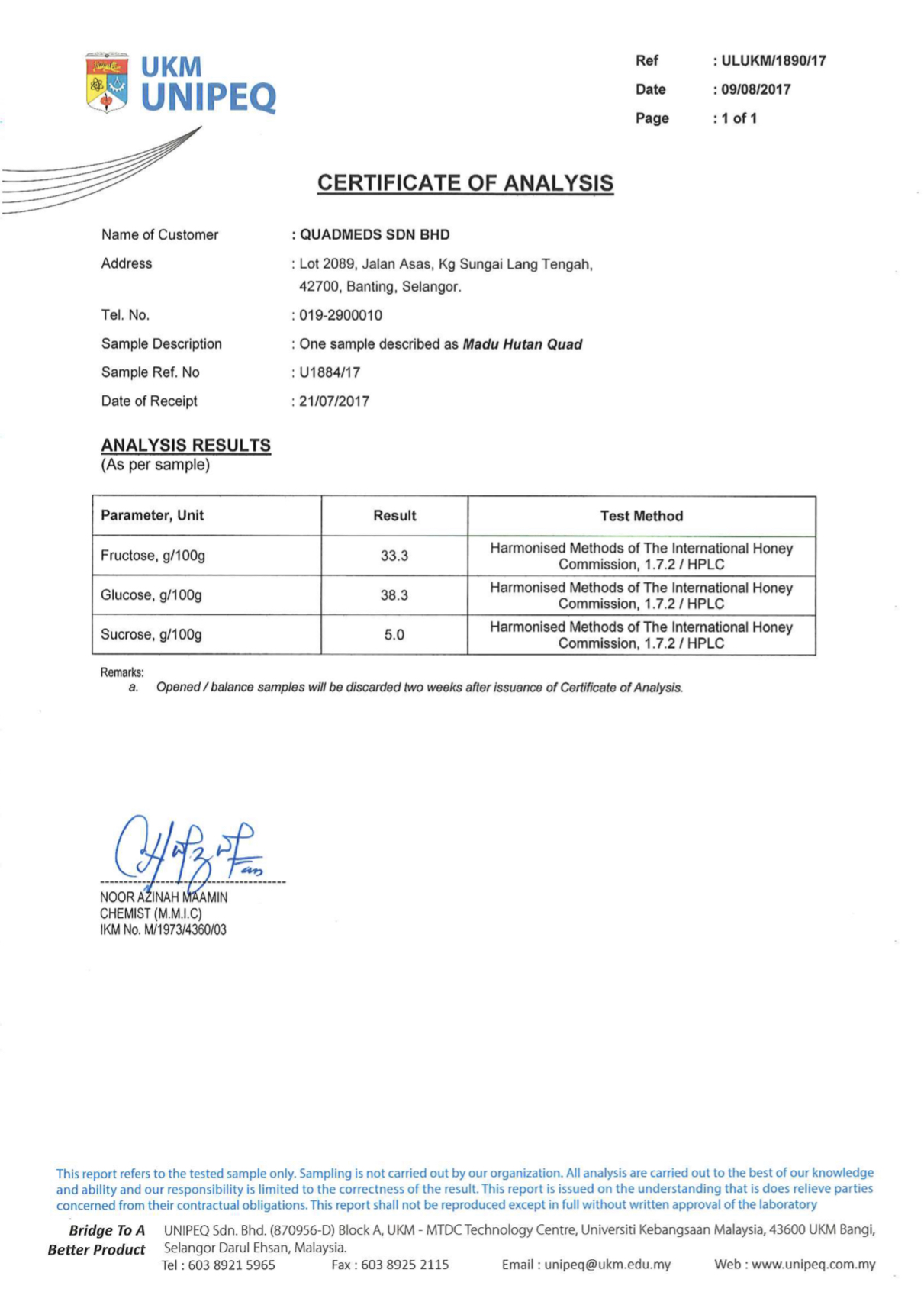 Sijil UKM UNIPEQ keaslian madu quad.jpg