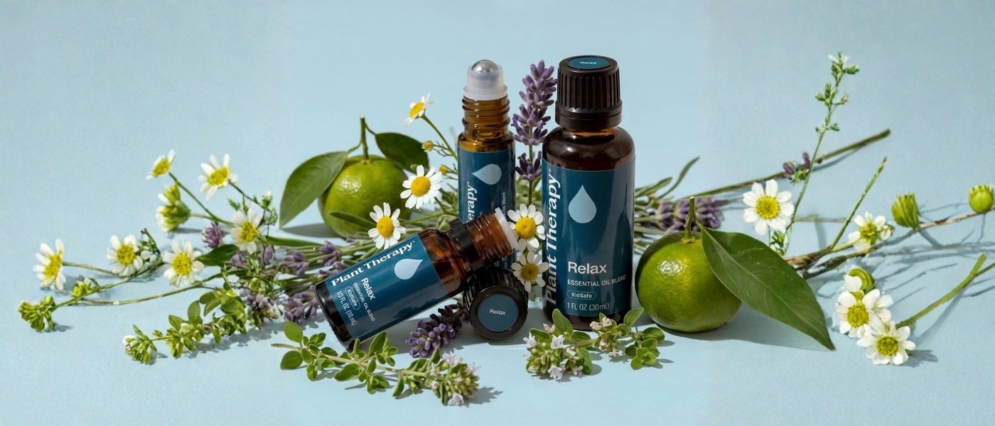 Plant Therapy Relax synergy blend for calming bedtime aromatherapy