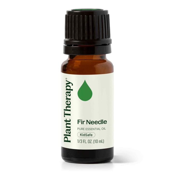 Plant Therapy Fir Needle Essential Oil bottle with fresh piney evergreen aroma