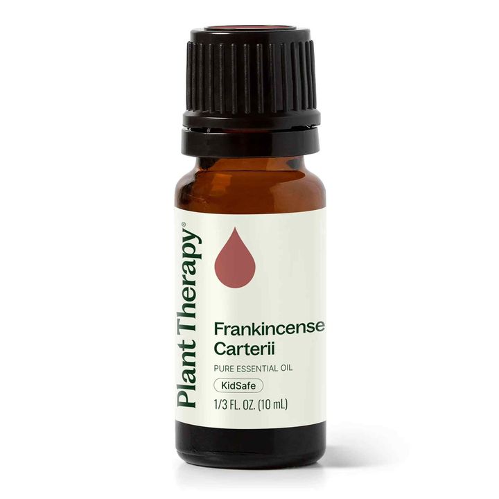Plant Therapy Frankincense Carterii Essential Oil bottle with soft balsamic aroma