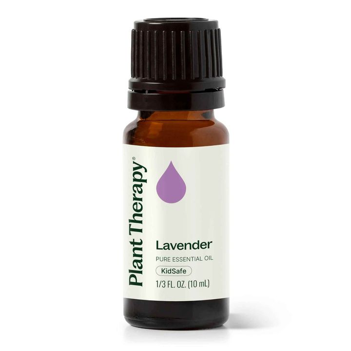 Plant Therapy Lavender Essential Oil bottle with herbaceous floral aroma