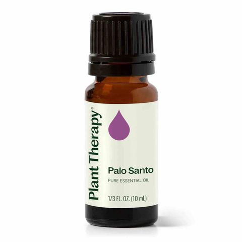Plant Therapy Palo Santo Essential Oil bottle with warm woody sweet aroma