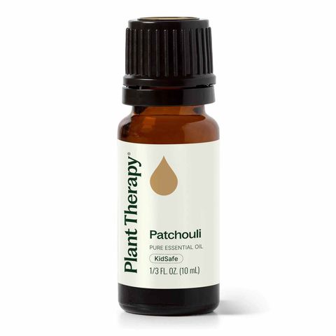Plant Therapy Patchouli Essential Oil bottle with deep earthy aroma