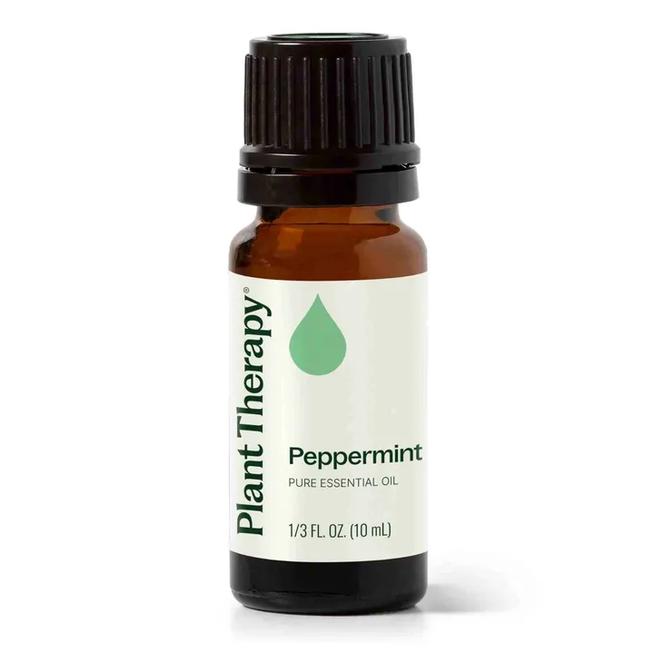 Plant Therapy Peppermint Essential Oil bottle with fresh minty aroma