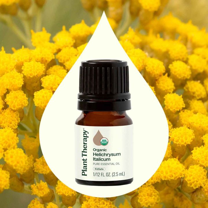 Organic Helichrysum Italicum Essential Oil used in skincare to support healthy-looking skin