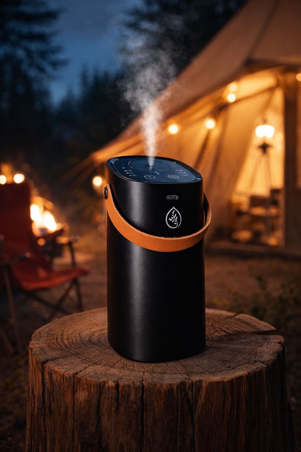 Waterless car diffuser using pure essential oils in a cozy outdoor setting – portable nebulizing diffuser for aromatherapy