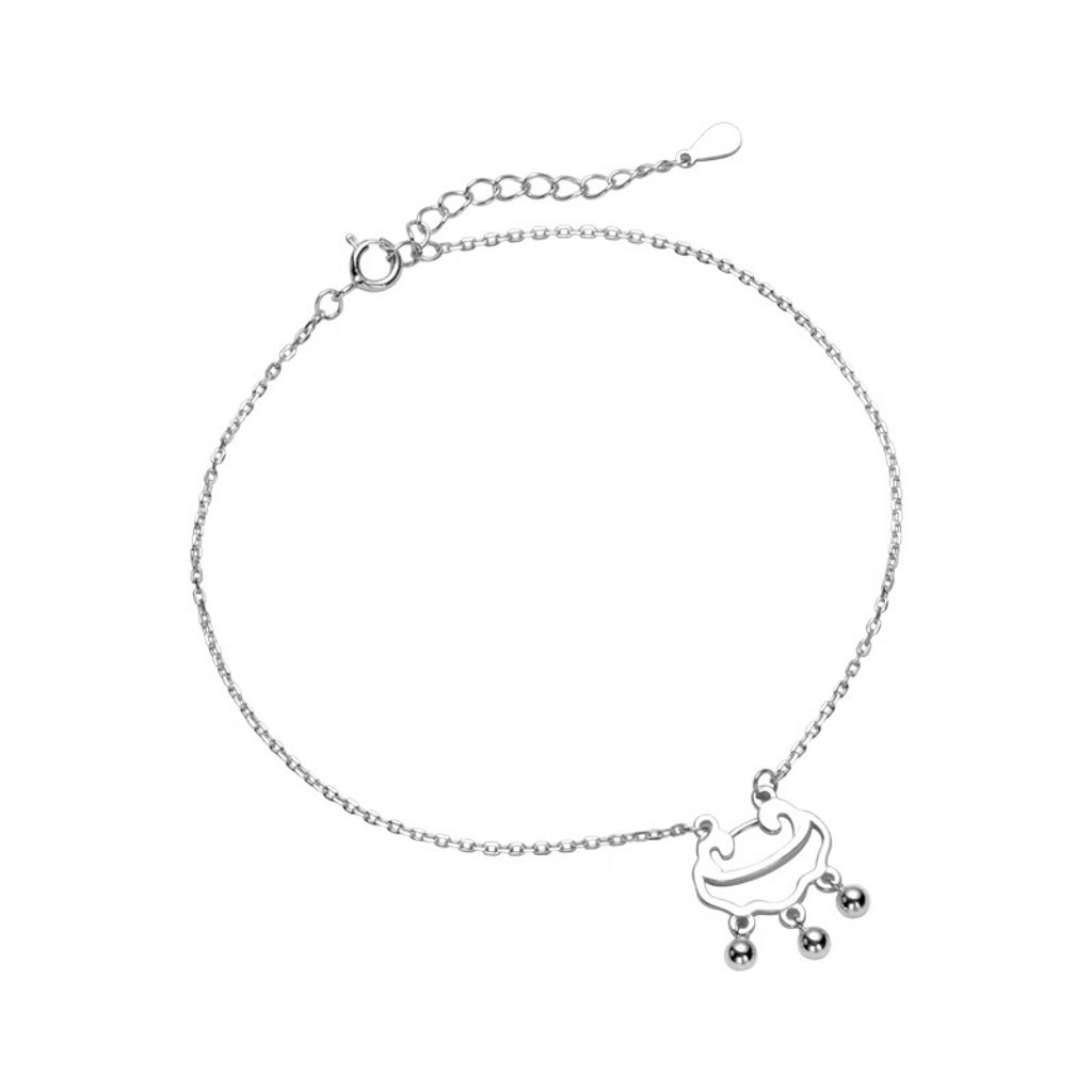 925 Sterling Silver Longevity Lock Anklet