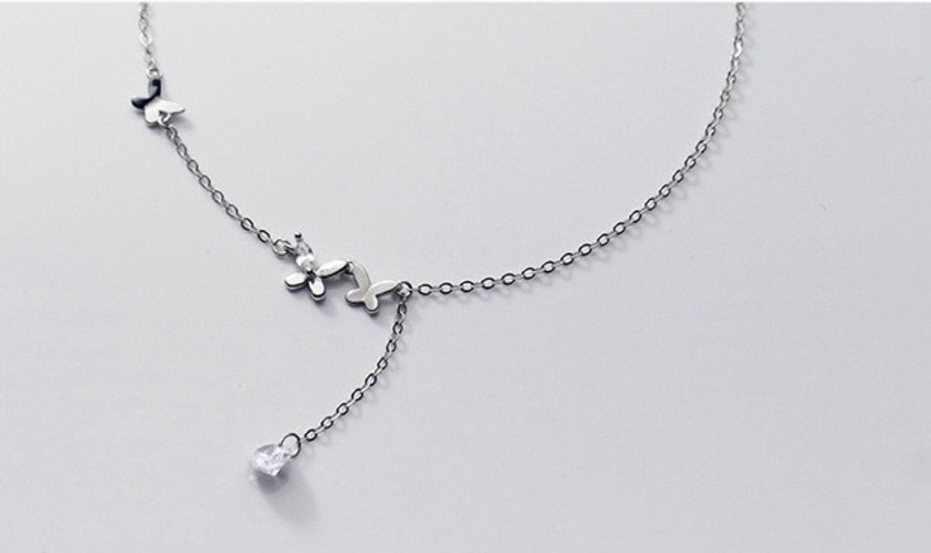 925 Sterling Silver Butterfly Anklet
