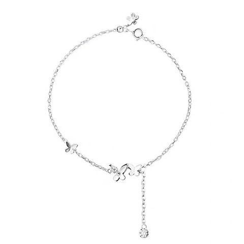 925 Sterling Silver Butterfly Anklet