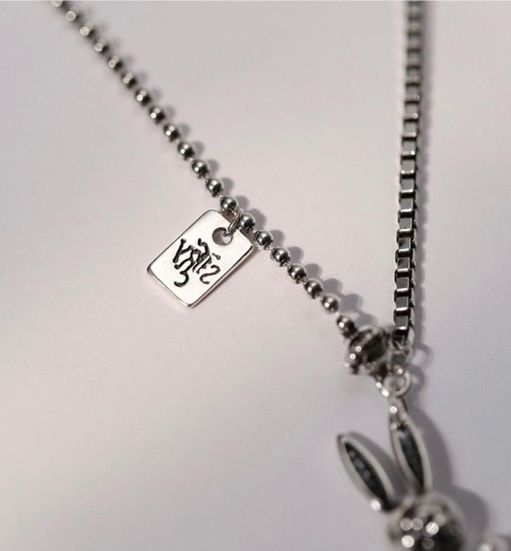 925 Sterling Silver Mechanical Rabbit Necklace