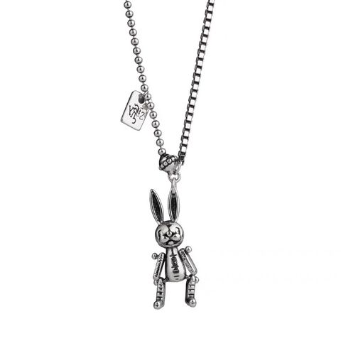 925 Sterling Silver Mechanical Rabbit Necklace
