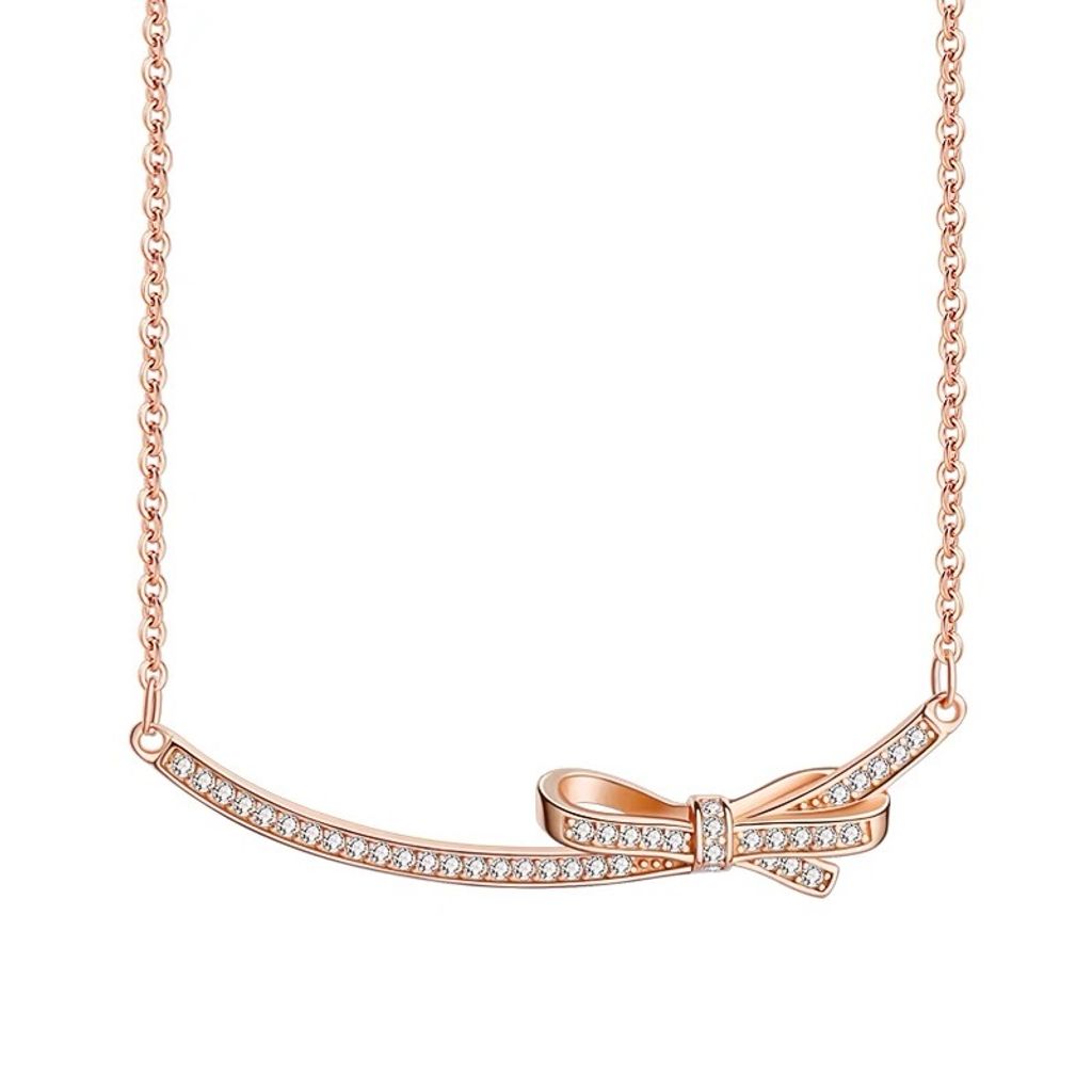 925 Sterling Silver Bow Necklace