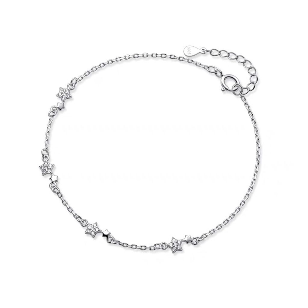925 Sterling Silver Star Anklet