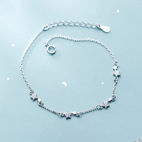 925 Sterling Silver Star Anklet