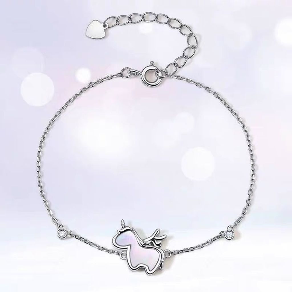 925 Sterling Silver Unicorn Bracelet