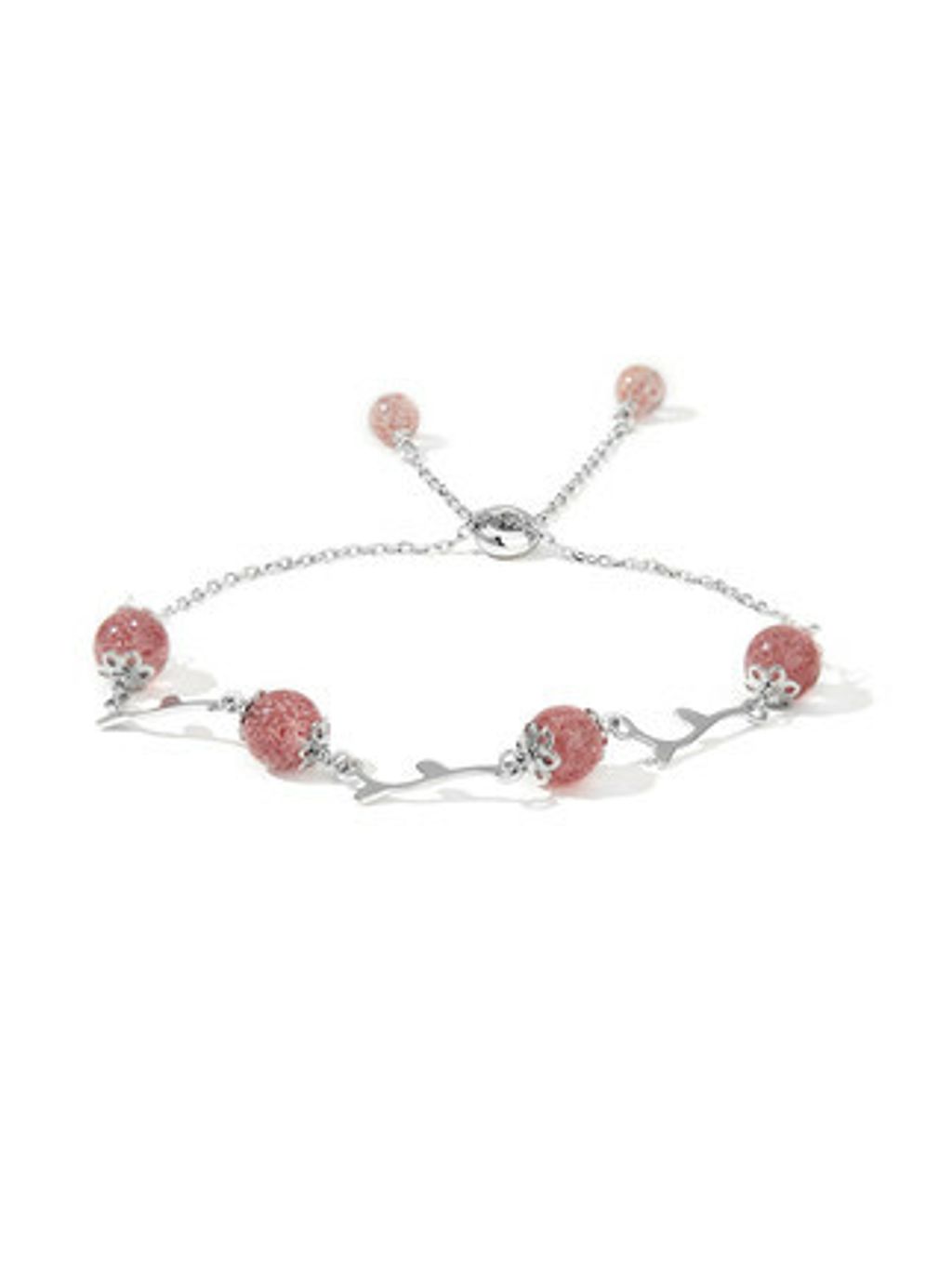 925 Sterling Silver Strawberry Crystal Bracelet
