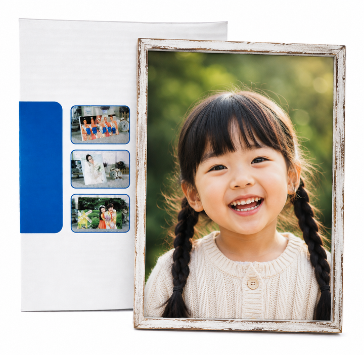 customised rustic photo frame