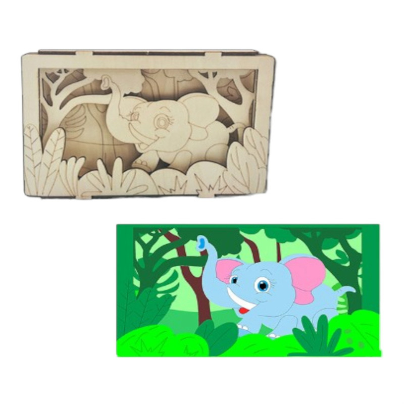 3D Wooden Frame Craft (Elephant)