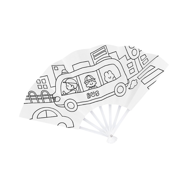 Colouring Paper Fan 1