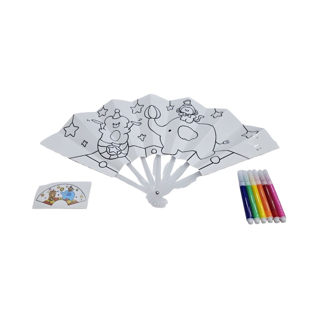 Colouring Paper Fan