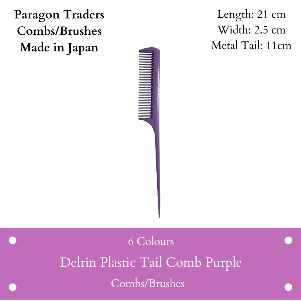 Delrin Plastic Tail Comb Purple