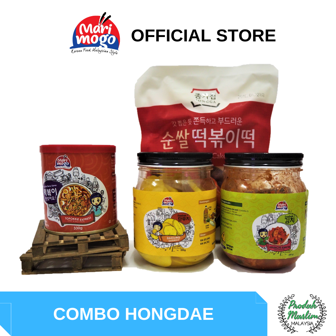 MariMogo Special Combo Hongdae Topokkie Express Jongga Rice Cake Stick Type Dazzling Danmuji Krunchi Kimchi Premium.png