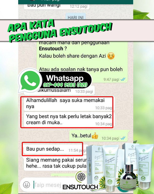 ensutouch skincare harga