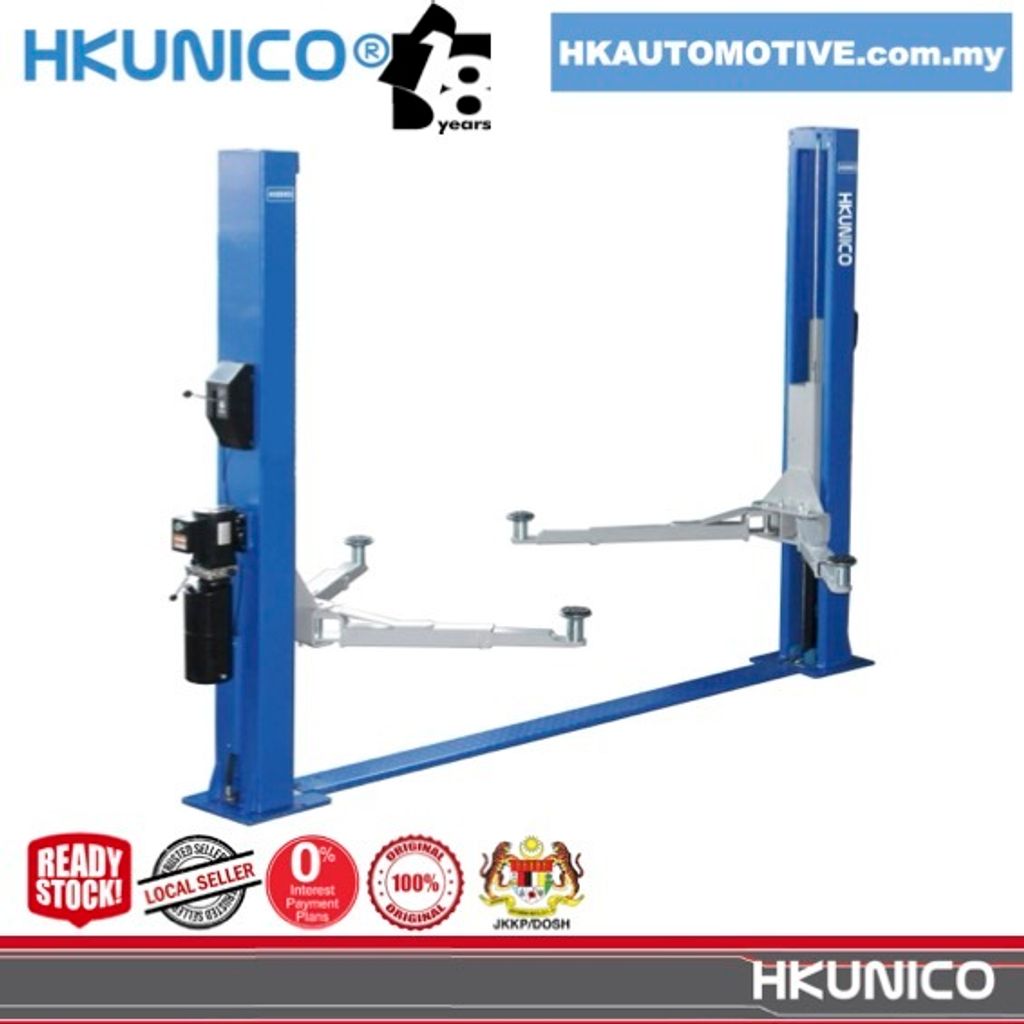 HKUNICO HTL2840E 4-Ton baseplate two-post automotive lift for garage workshop