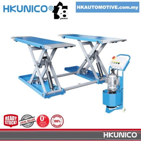 HKUNICO HXL6230 3.5-Ton surface mounted portable mid-rise scissor lift for tire service and detailing