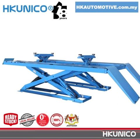 HKUNICO HG-DCHG-40B 4-Ton surface mounted wheel alignment scissor lift with integrated slip plates