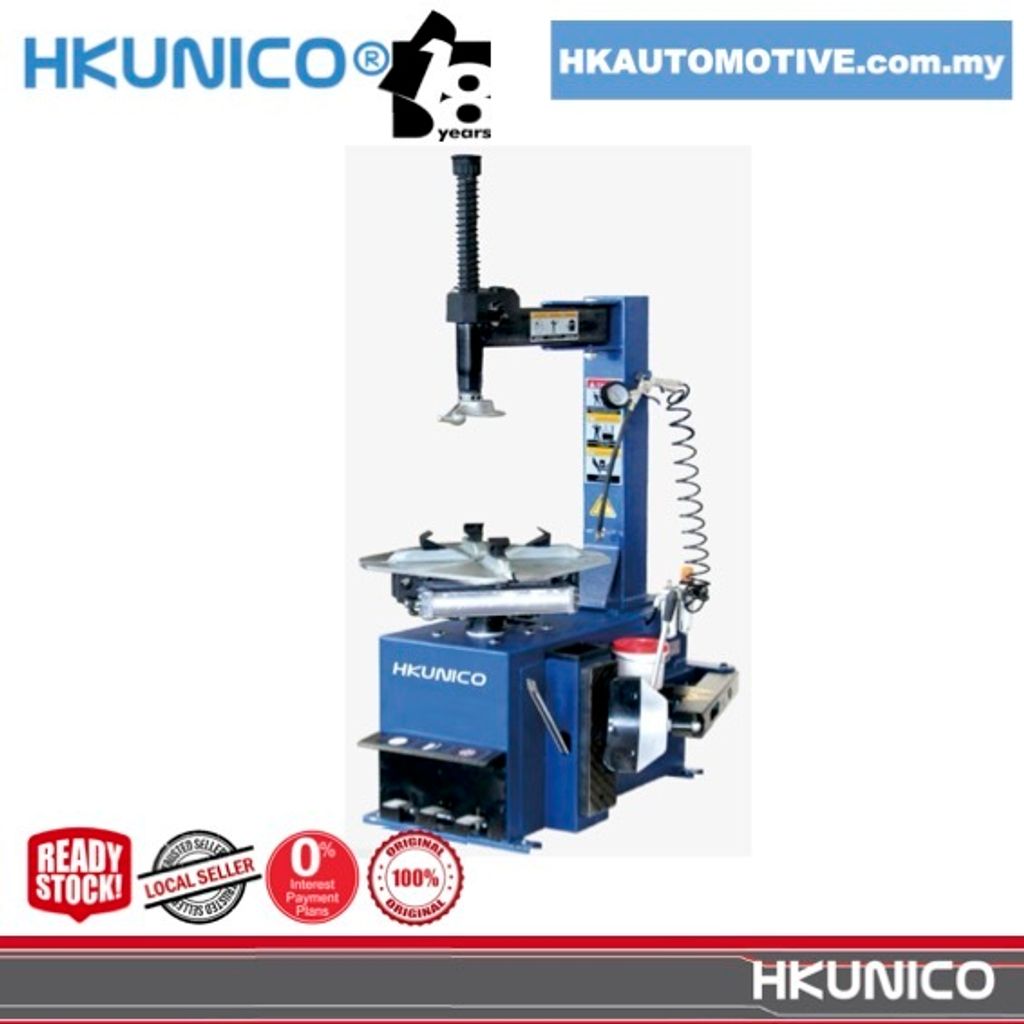 HKUNICO H506 20 inch Semi-Automatic Tyre Changer for startup workshops by HK Automotive