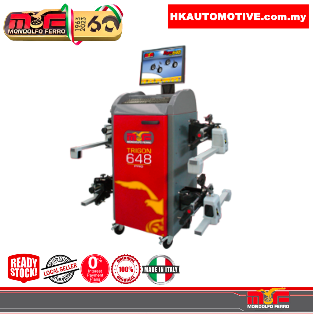 Mondolfo Ferro Trigon 648 professional 8-sensor CCD wheel aligner by HK Automotive Malaysia