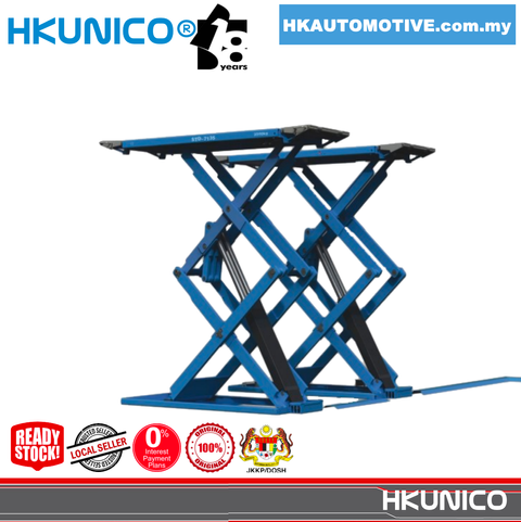 HKUNICO HXL6435Y 3.5Ton on-ground full-rise low profile scissor lift for automotive workshop
