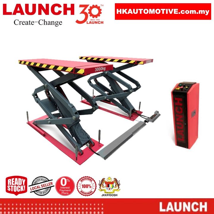 LAUNCH TLT635A 3.5Ton Full-rise Pit Type Scissor Lift installed in workshop