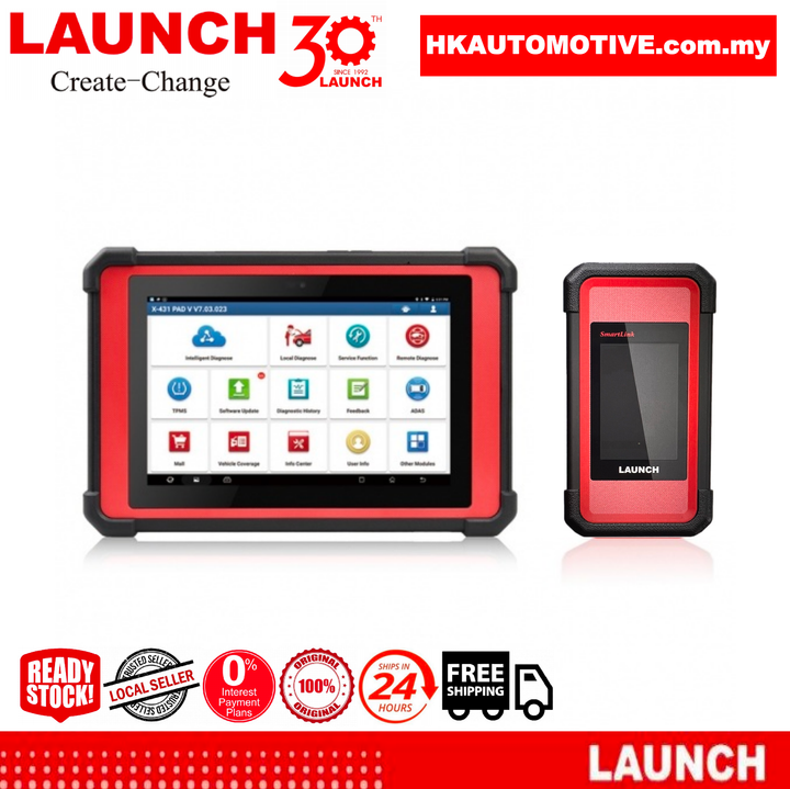 LAUNCH X431 PAD5 LINK V2.0 Professional Diagnostic Tool and Smartlink C box top view - HK Automotive