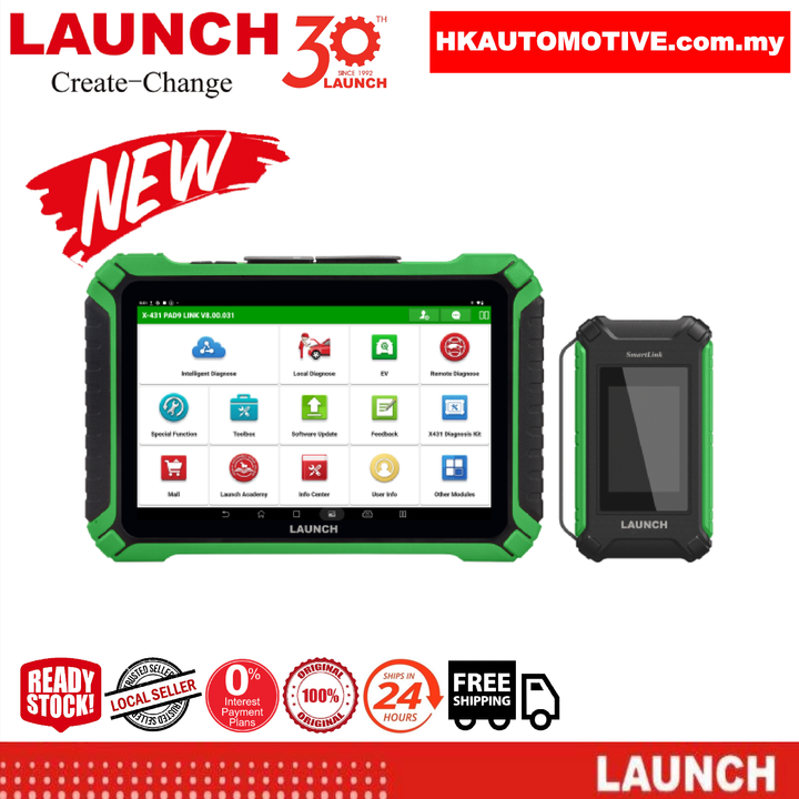LAUNCH X431 PAD9 LINK EV professional diagnostic tool scanner available at HK Automotive Malaysia