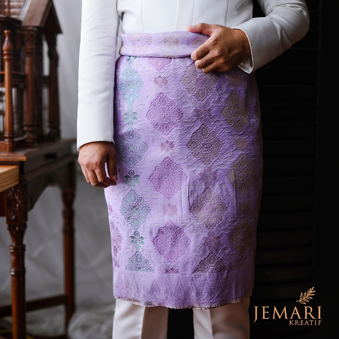 Samping Songket Adult Light Purple Jemari Kreatif