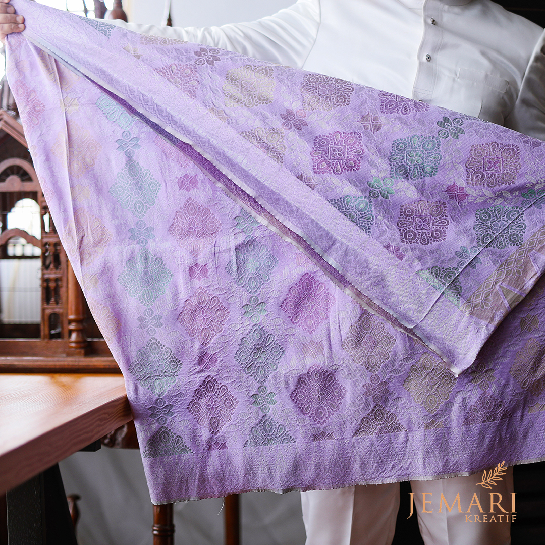 Samping Songket Adult Light Purple Jemari Kreatif