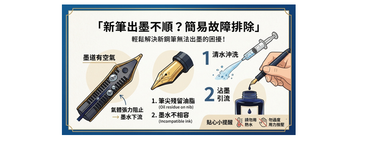 鋼筆新筆不出墨/出墨不順別心慌