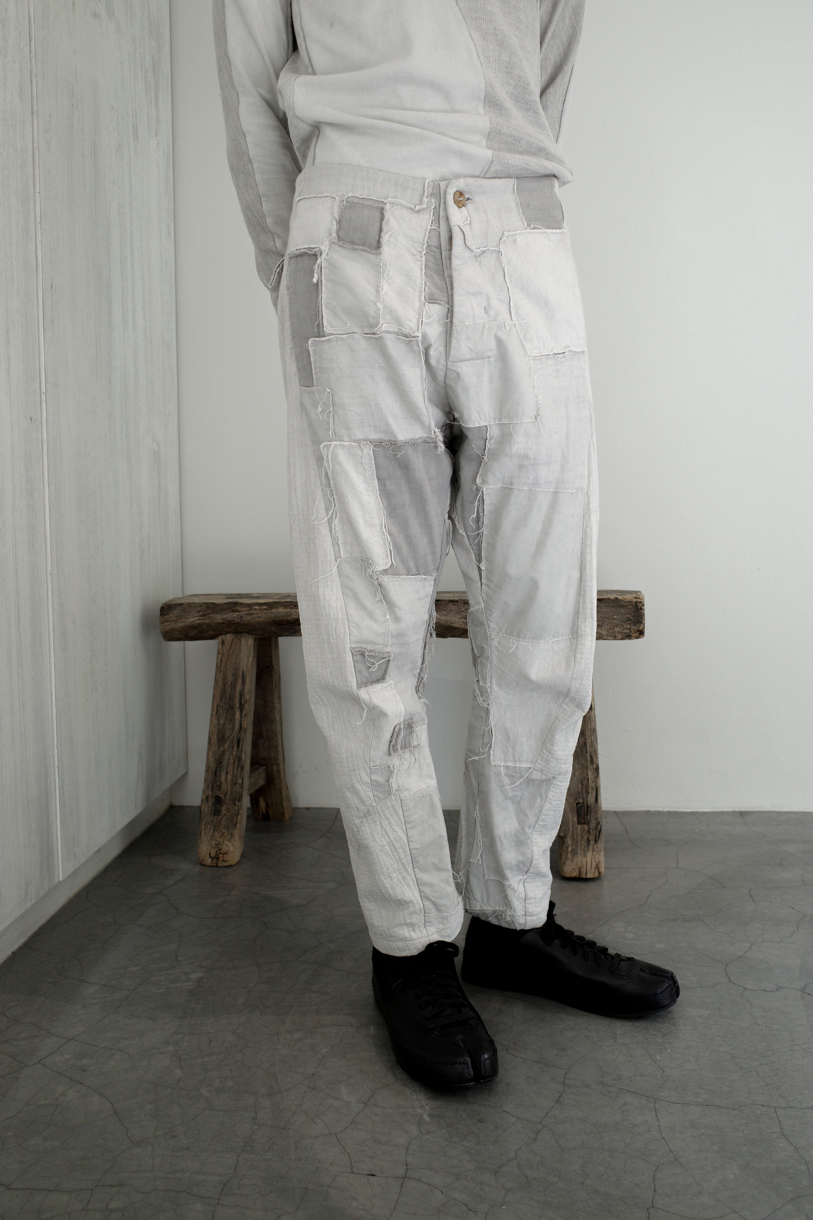 PROJECTbyH. "CLIFFER" Patchwork Tilted Structured Cropped Trousers