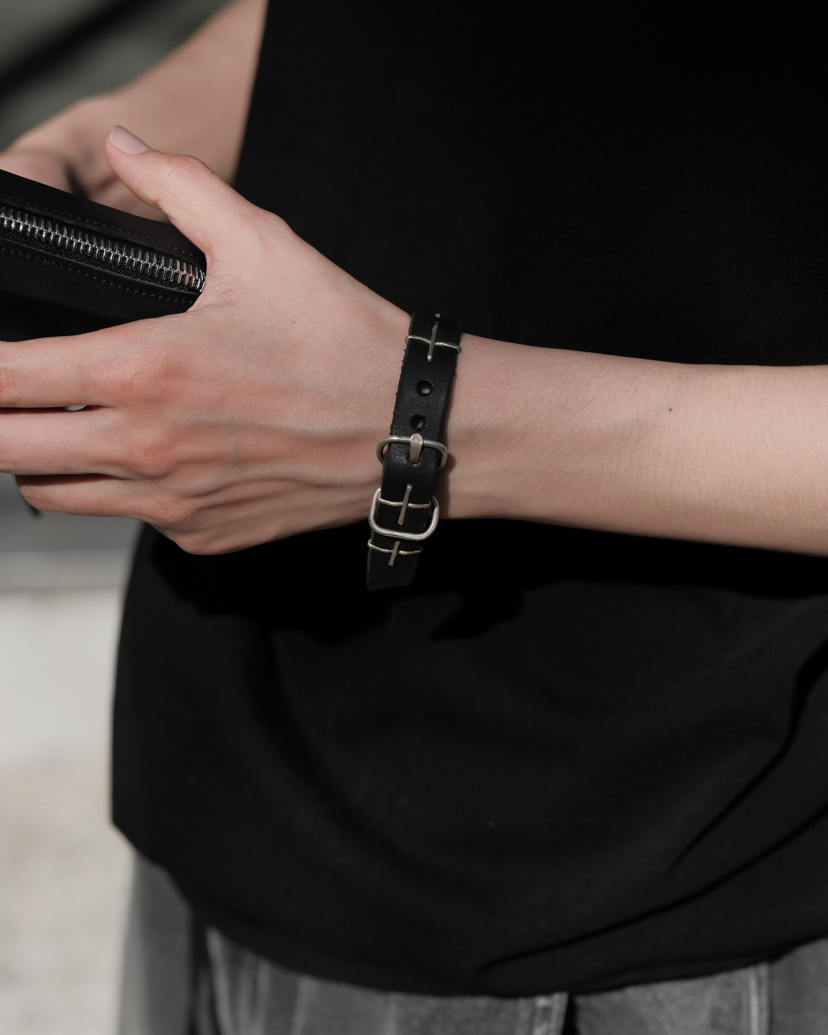 アクセサリー m.a+ silver cross studded wrist band m.a+ by