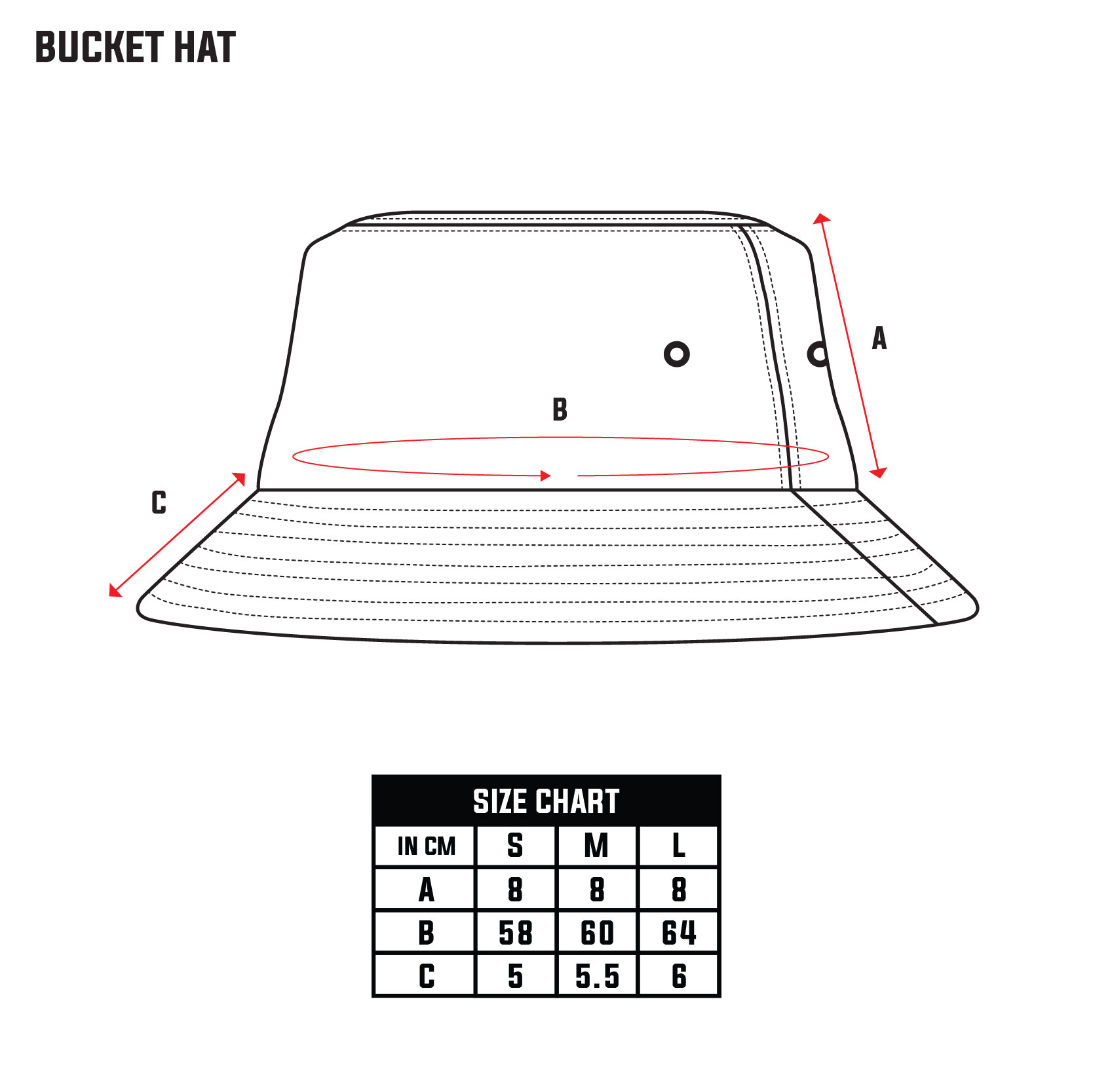 Size Chart (Bucket Hat)