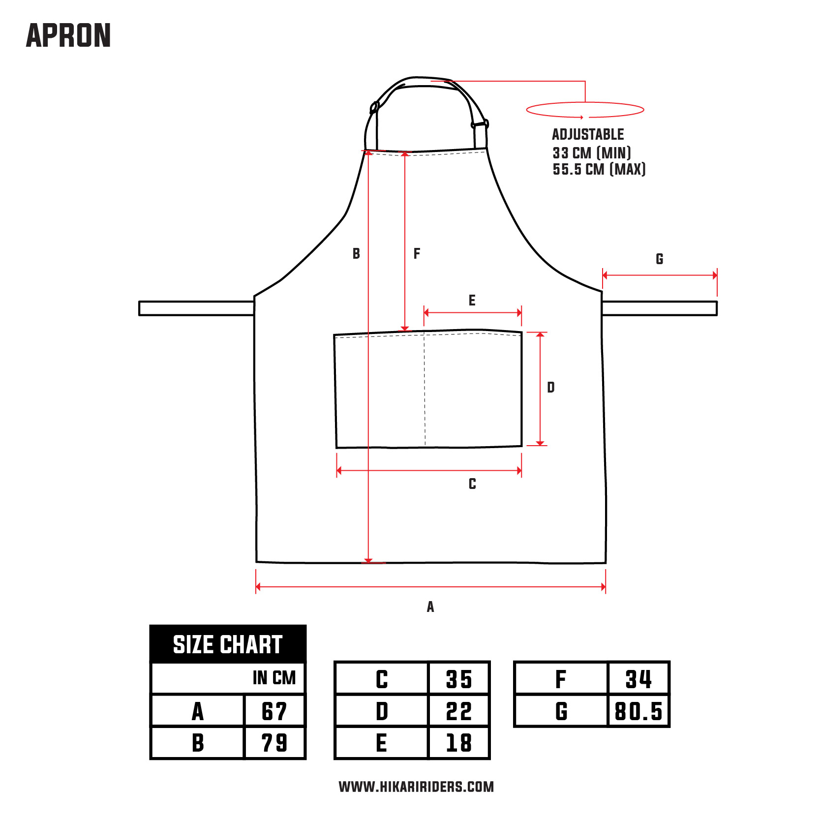 Size Chart (Apron 2022)